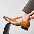 Men’s Japanese Style Leather Formal Shoes: Business Elegant - Sixin1