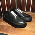 Men’s Korean Style Thick Sole Leather Shoes: Height Boost Casual - Sixin1