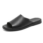 Men’s Leather Summer Sandals: Casual Slip - On Comfort Slippers - Sixin1