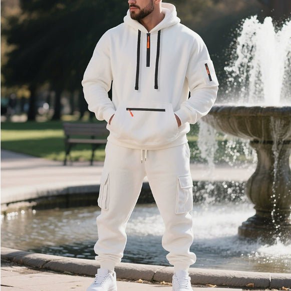 Men’s Loose-Fit Workwear Set: Casual Multi-Pocket Utility Sports Outfit - Sixin1