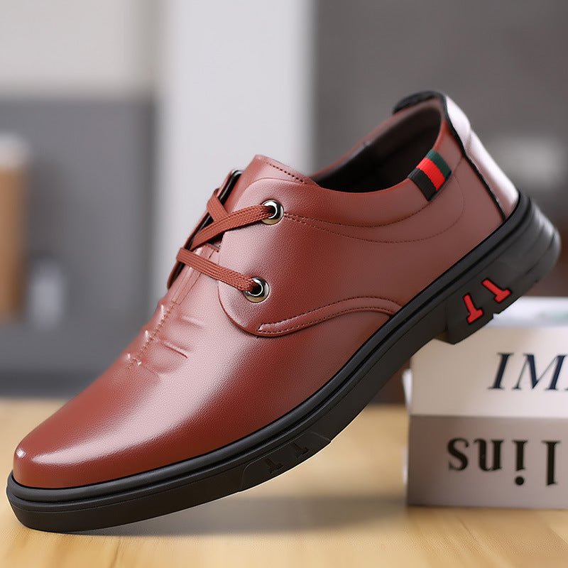 Men’s Soft Leather Casual Shoes: Round Toe Comfort Fit - Sixin1