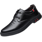 Men’s Soft Leather Casual Shoes: Round Toe Comfort Fit - Sixin1