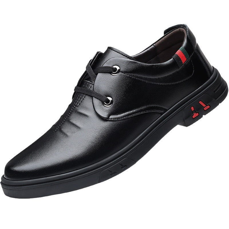 Men’s Soft Leather Casual Shoes: Round Toe Comfort Fit - Sixin1