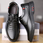 Men’s Soft Leather Casual Shoes: Round Toe Comfort Fit - Sixin1