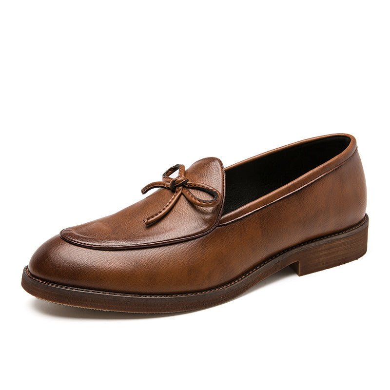 Men’s Tassel Leather Loafers: British Style Cowhide Casual Shoes - Sixin1