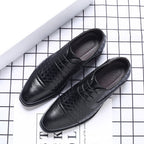 Men’s Trendy Business Casual Leather Shoes: Modern Comfort Style - Sixin1