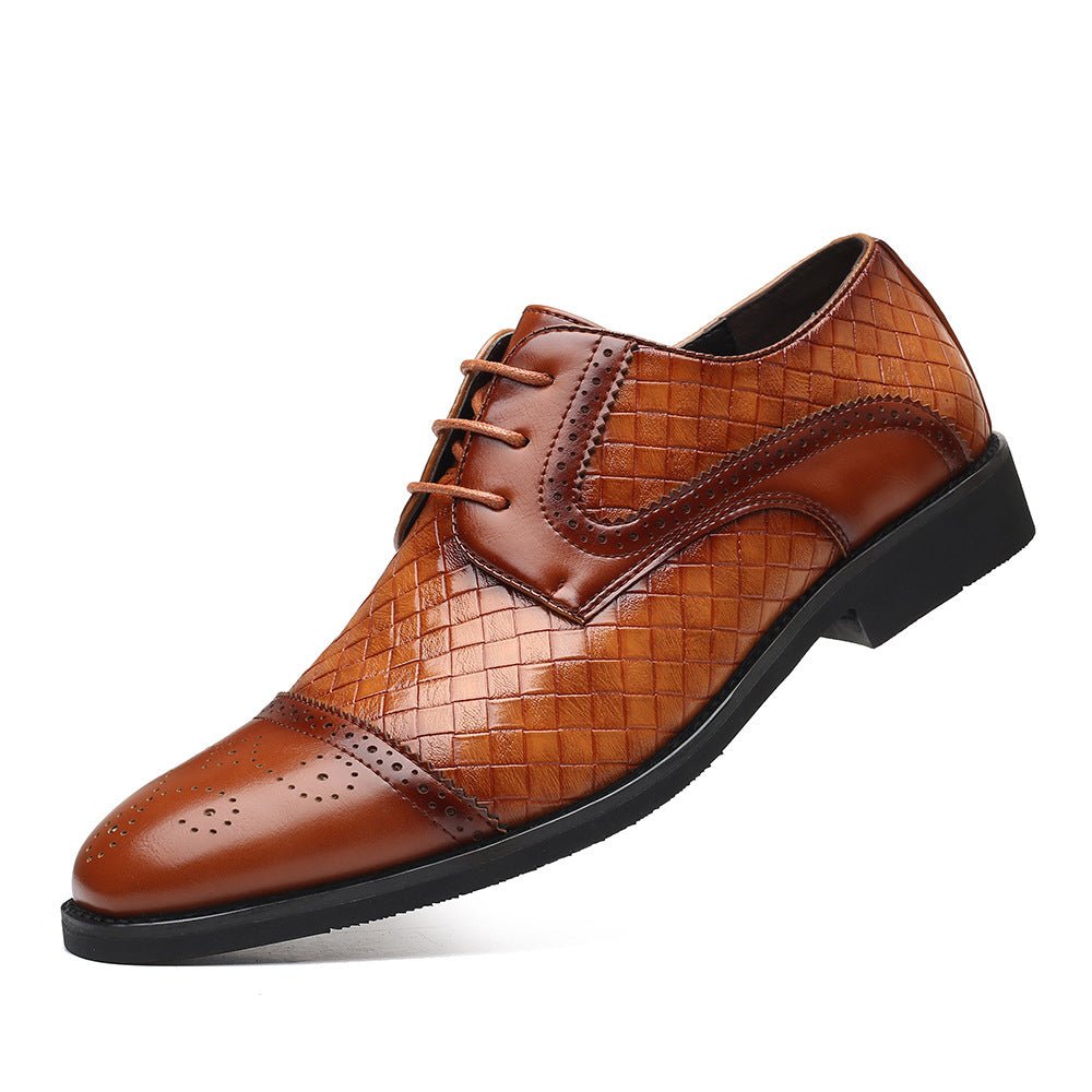 Men’s Trendy Business Casual Leather Shoes: Modern Comfort Style - Sixin1