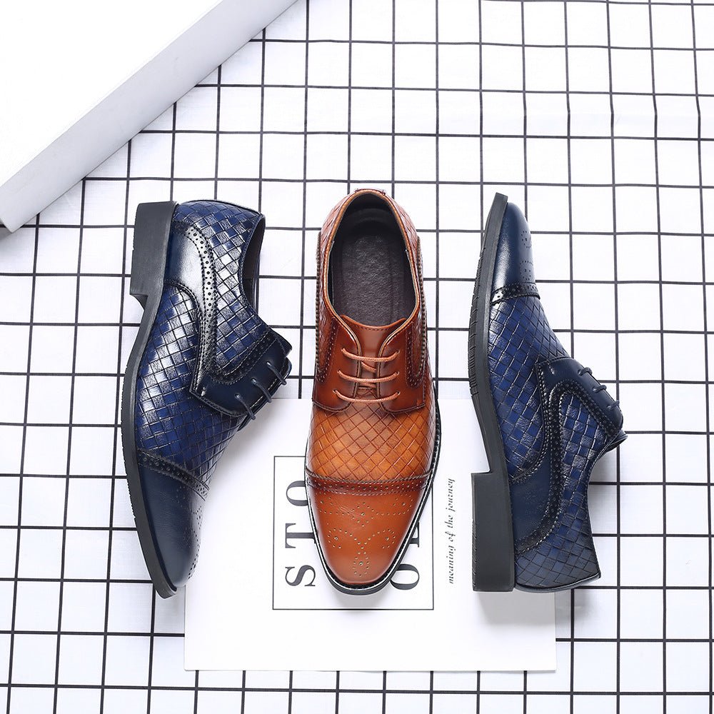 Men’s Trendy Business Casual Leather Shoes: Modern Comfort Style - Sixin1