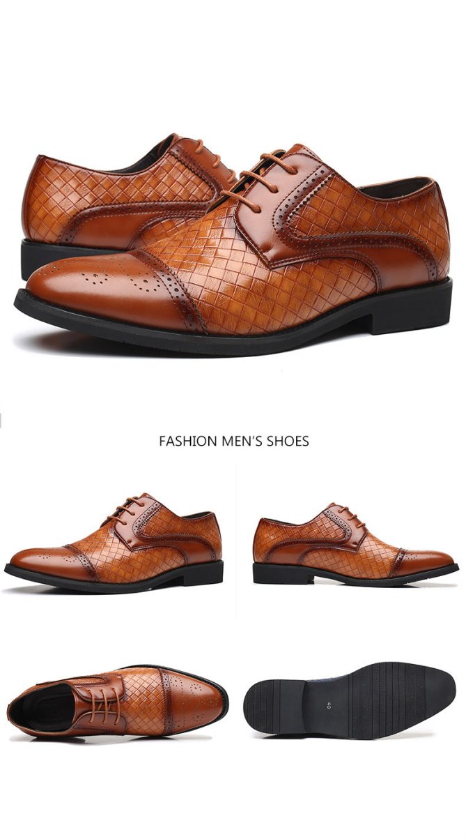 Men’s Trendy Business Casual Leather Shoes: Modern Comfort Style - Sixin1