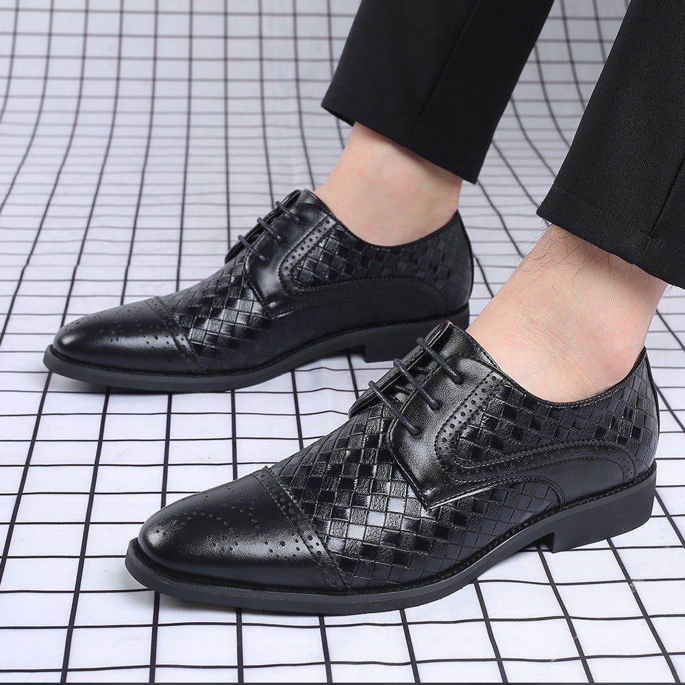 Men’s Trendy Business Casual Leather Shoes: Modern Comfort Style - Sixin1