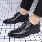 Men’s Trendy Business Casual Leather Shoes: Modern Comfort Style - Sixin1