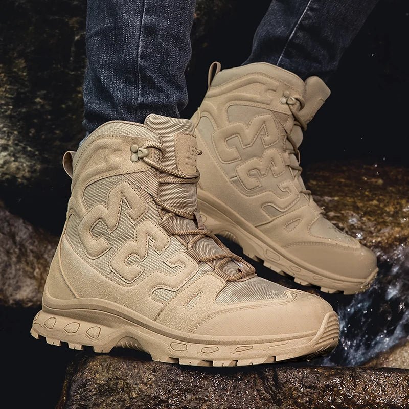 Men’s Waterproof Tactical Hiking Boots with Steel Toe - Sixin1