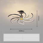 Modern Minimalist Ceiling Fan Light: Quiet LED Fan Lamp for Living Room - Sixin1