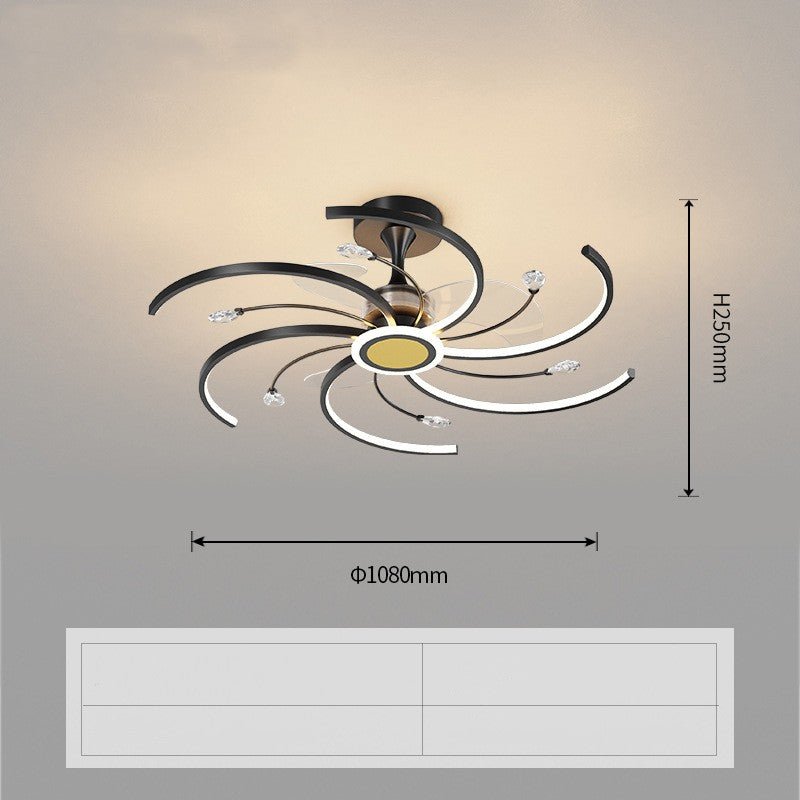 Modern Minimalist Ceiling Fan Light: Quiet LED Fan Lamp for Living Room - Sixin1