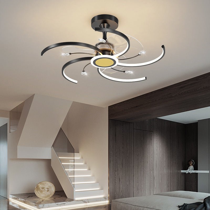Modern Minimalist Ceiling Fan Light: Quiet LED Fan Lamp for Living Room - Sixin1