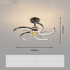 Modern Minimalist Ceiling Fan Light: Quiet LED Fan Lamp for Living Room - Sixin1