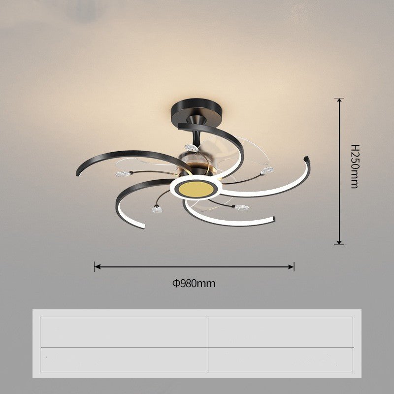 Modern Minimalist Ceiling Fan Light: Quiet LED Fan Lamp for Living Room - Sixin1
