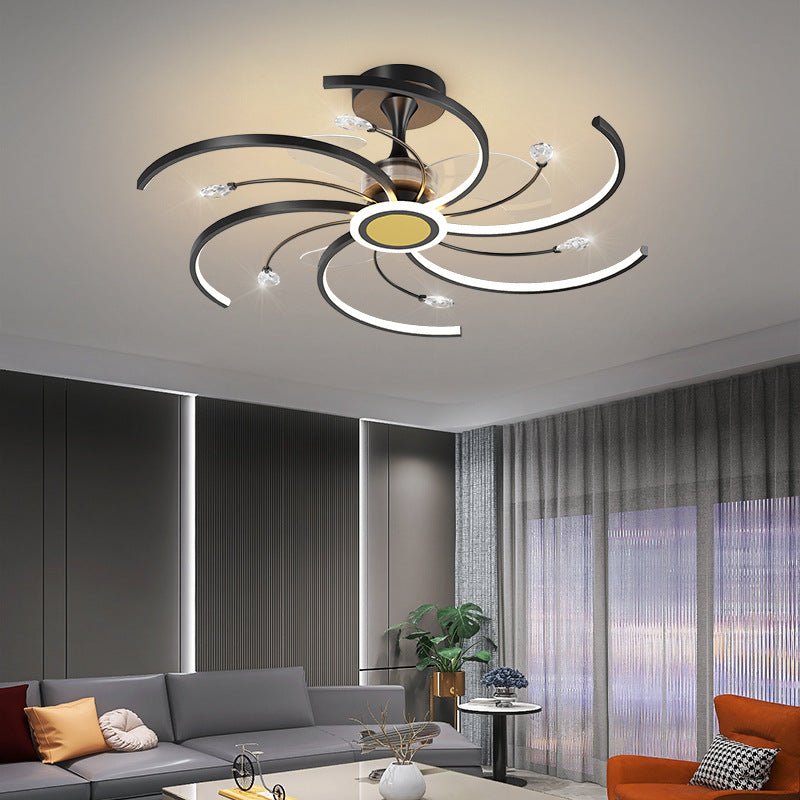 Modern Minimalist Ceiling Fan Light: Quiet LED Fan Lamp for Living Room - Sixin1