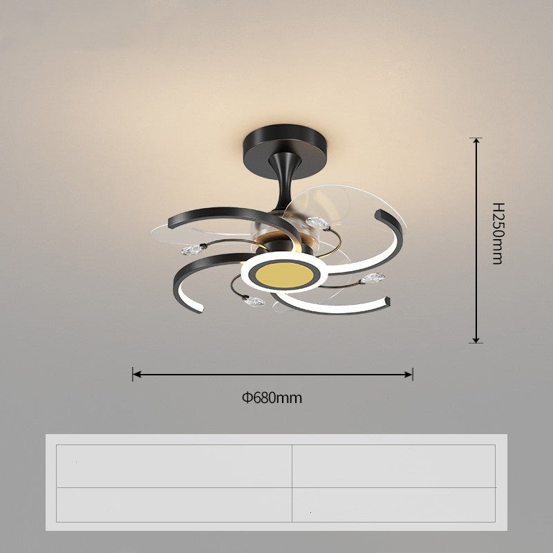 Modern Minimalist Ceiling Fan Light: Quiet LED Fan Lamp for Living Room - Sixin1