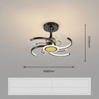 Modern Minimalist Ceiling Fan Light: Quiet LED Fan Lamp for Living Room - Sixin1