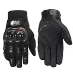 Motorcycle & Cycling Gloves: Full Finger Hard Knuckle, Touchscreen Compatible - Sixin1