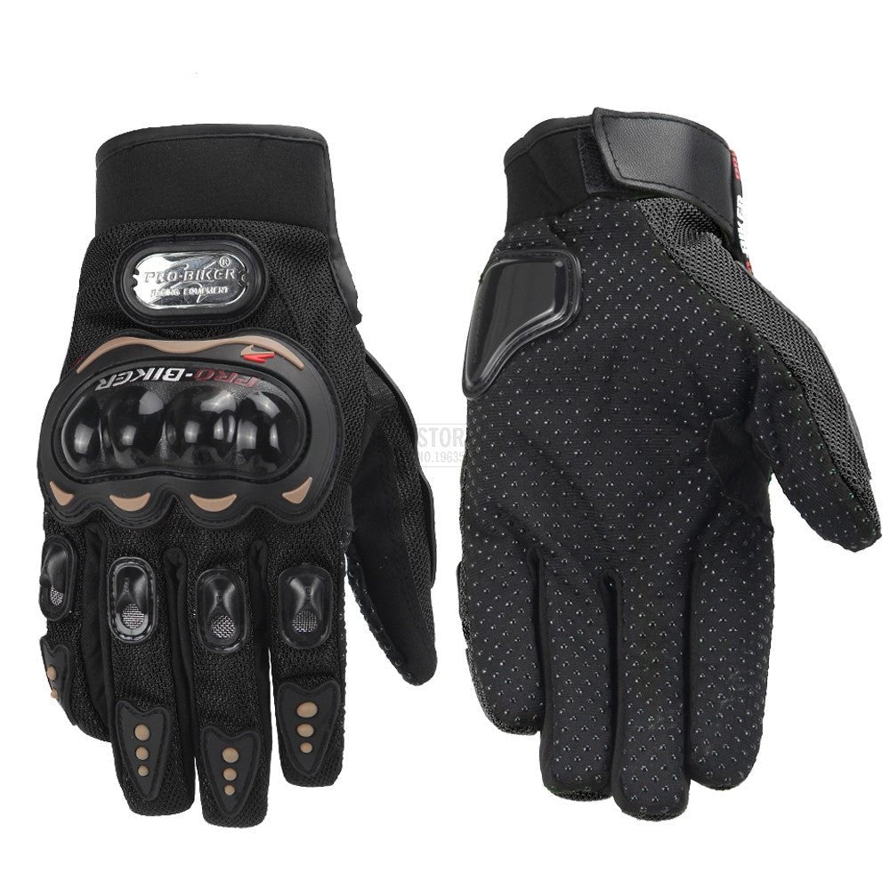 Motorcycle & Cycling Gloves: Full Finger Hard Knuckle, Touchscreen Compatible - Sixin1
