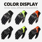Motorcycle & Cycling Gloves: Full Finger Hard Knuckle, Touchscreen Compatible - Sixin1