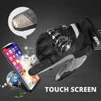 Motorcycle & Cycling Gloves: Full Finger Hard Knuckle, Touchscreen Compatible - Sixin1