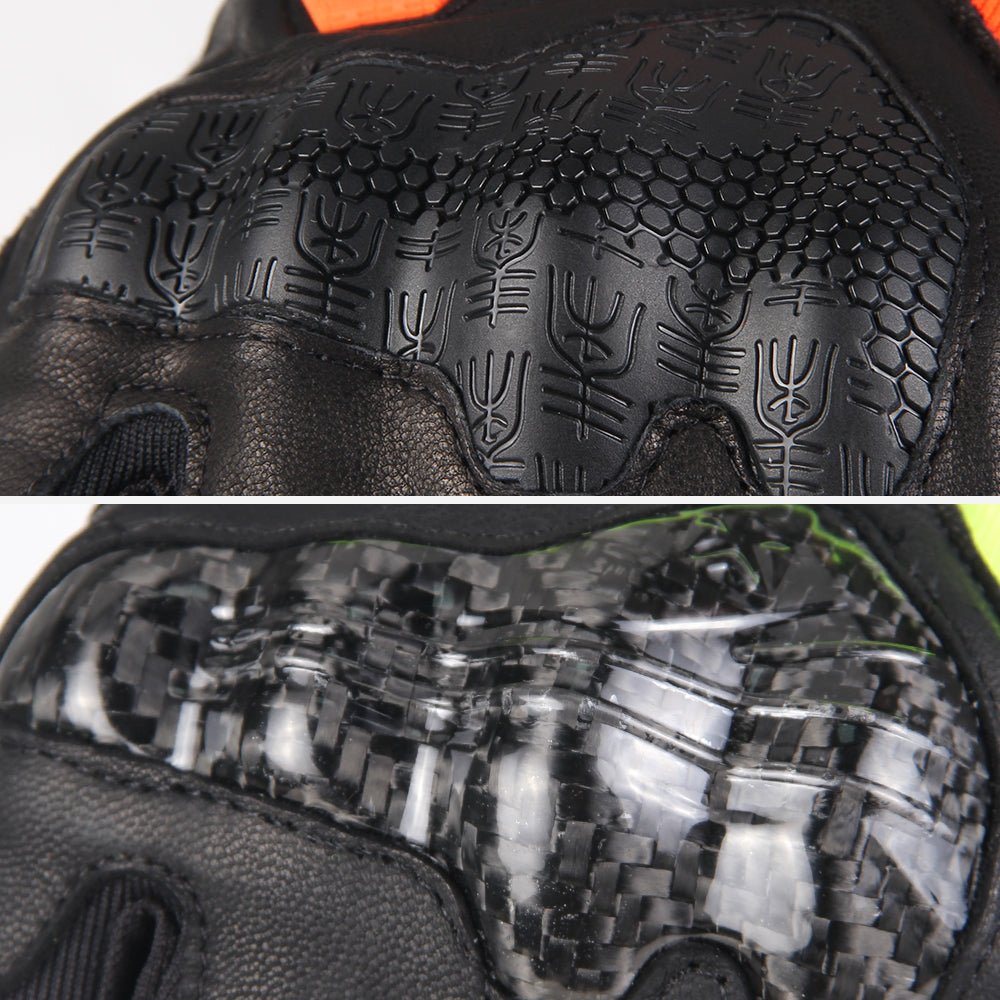 Motorcycle & Cycling Gloves: Full Finger Hard Knuckle, Touchscreen Compatible - Sixin1