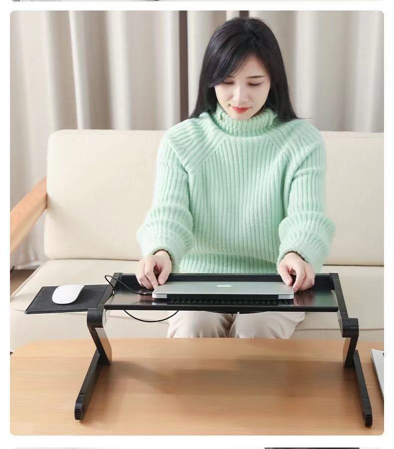 Multi - Function Laptop Table: Foldable Stand with Cooling Fans - Sixin1