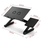 Multi - Function Laptop Table: Foldable Stand with Cooling Fans - Sixin1