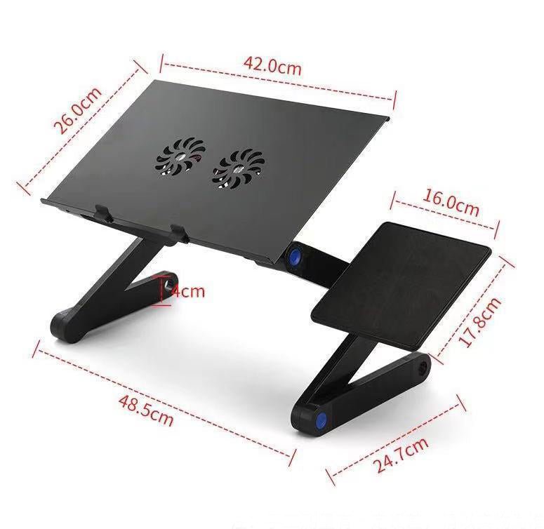 Multi - Function Laptop Table: Foldable Stand with Cooling Fans - Sixin1