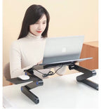 Multi - Function Laptop Table: Foldable Stand with Cooling Fans - Sixin1