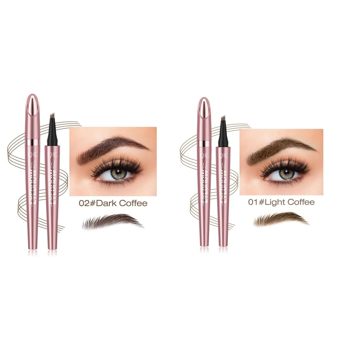 Natural Hair - Stroke Brow Pen: Waterproof 4 Tip Eyebrow Pencil - Sixin1