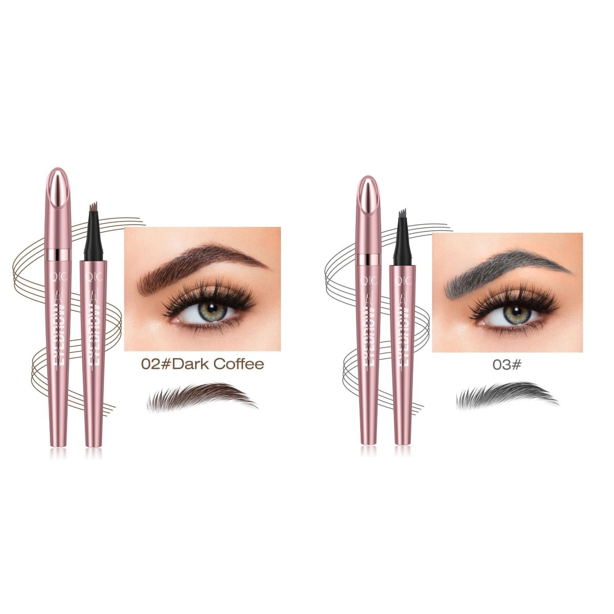 Natural Hair - Stroke Brow Pen: Waterproof 4 Tip Eyebrow Pencil - Sixin1