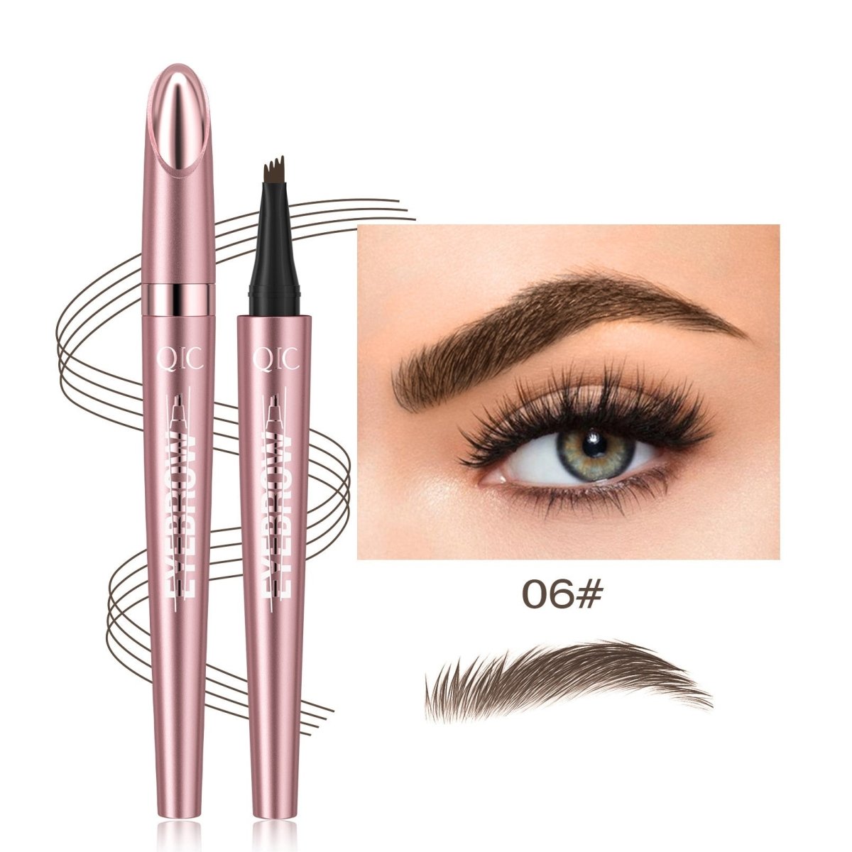 Natural Hair - Stroke Brow Pen: Waterproof 4 Tip Eyebrow Pencil - Sixin1