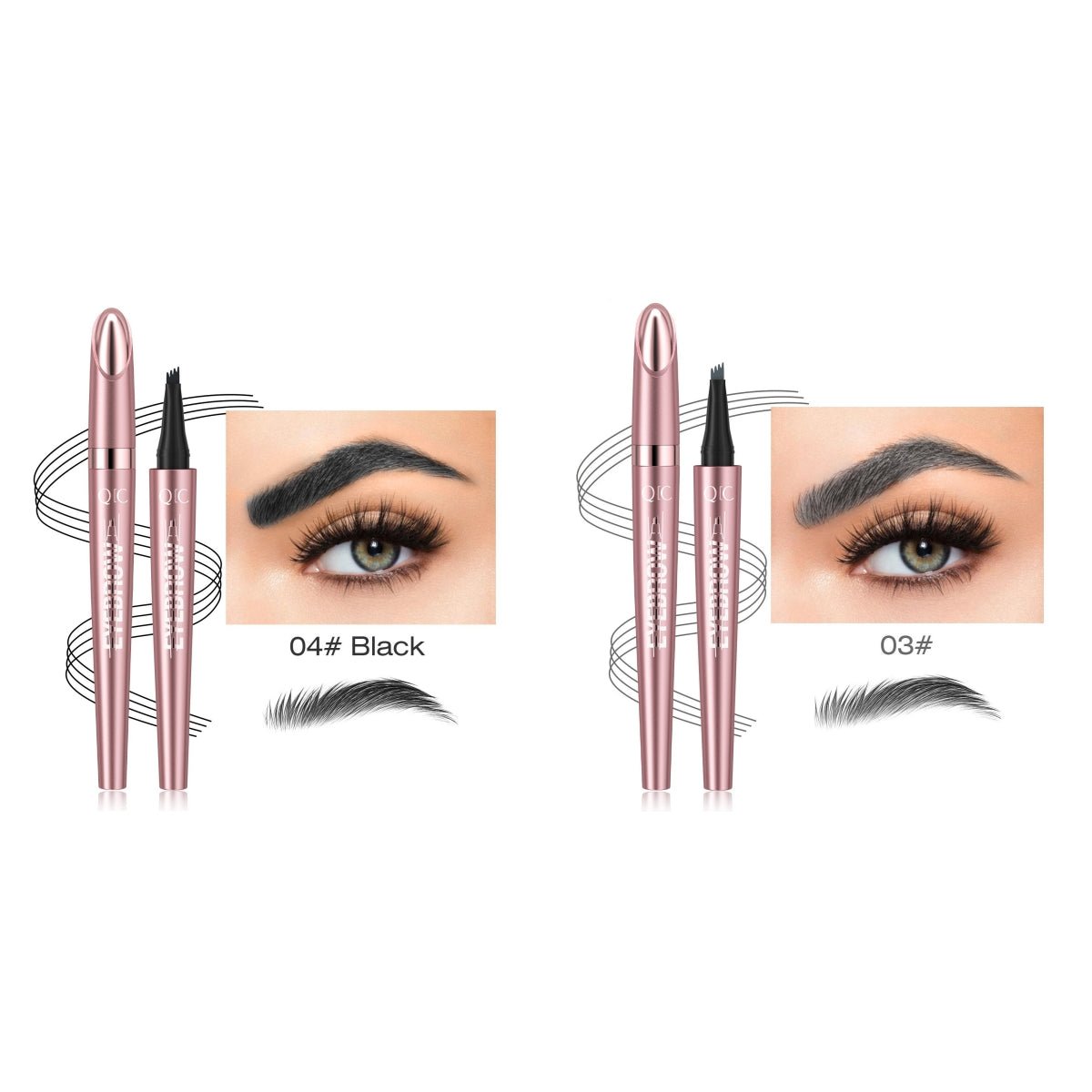 Natural Hair - Stroke Brow Pen: Waterproof 4 Tip Eyebrow Pencil - Sixin1