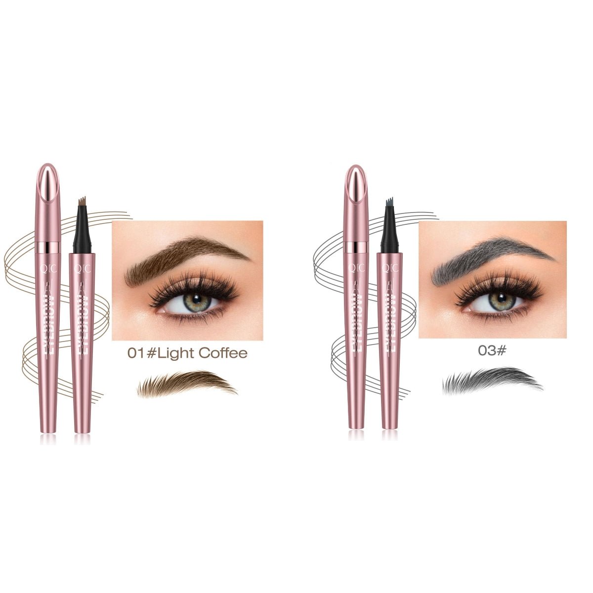Natural Hair - Stroke Brow Pen: Waterproof 4 Tip Eyebrow Pencil - Sixin1