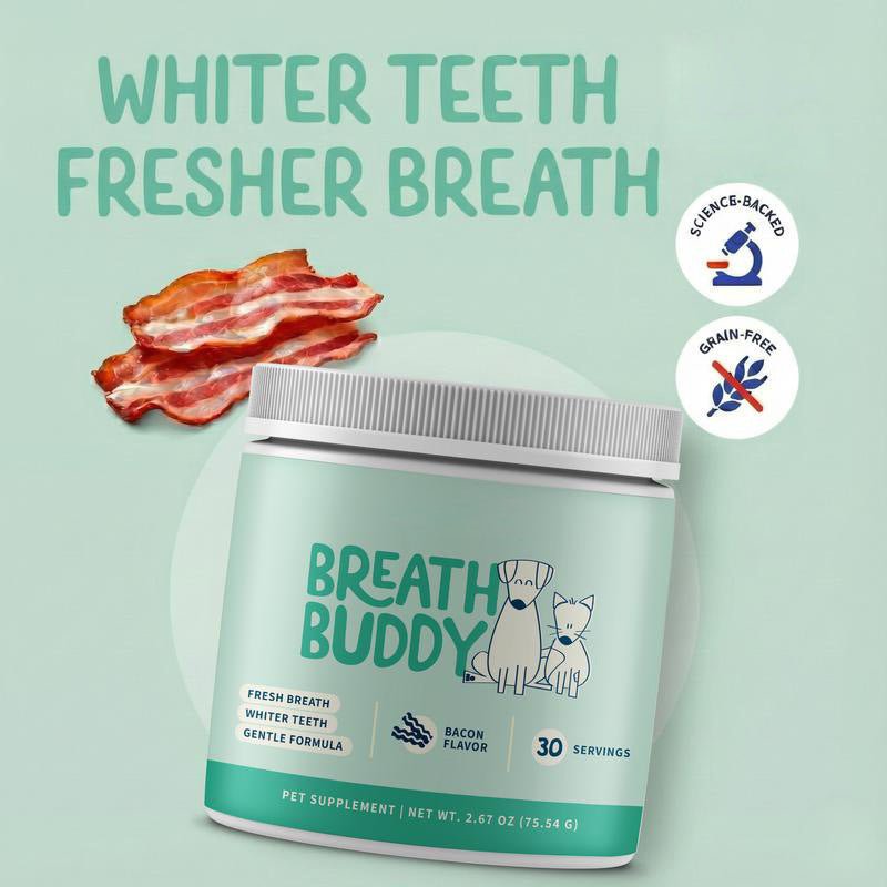 Pet Oral Care Powder for Dogs: Teeth Cleaner, Plaque & Bad Breath Control - Sixin1