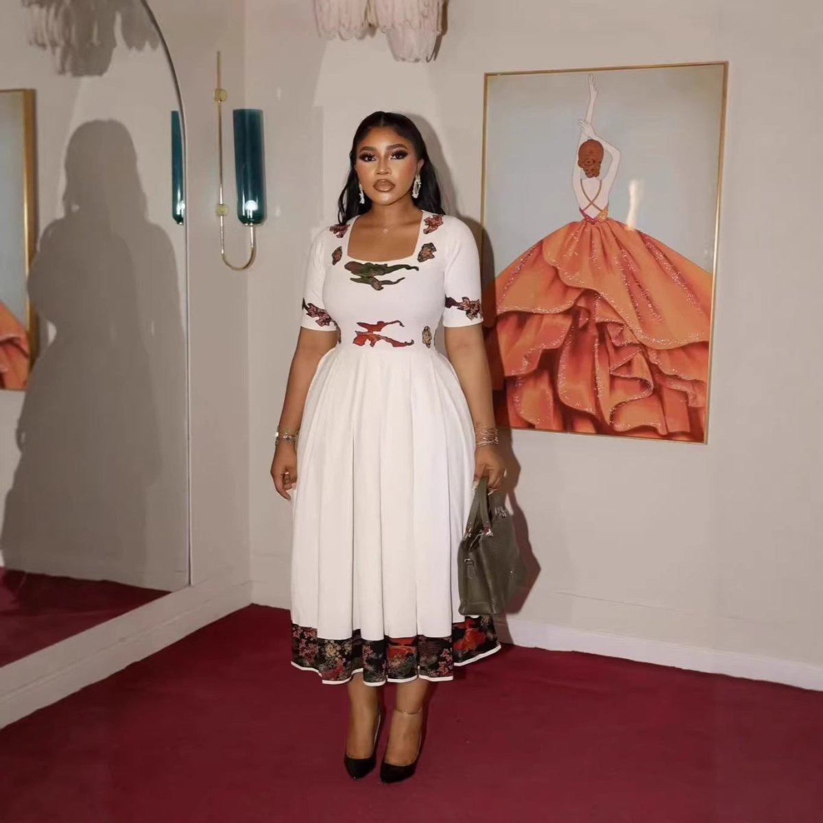 Plus - size Women's Autumn Dress With A High - end Feel - Sixin1