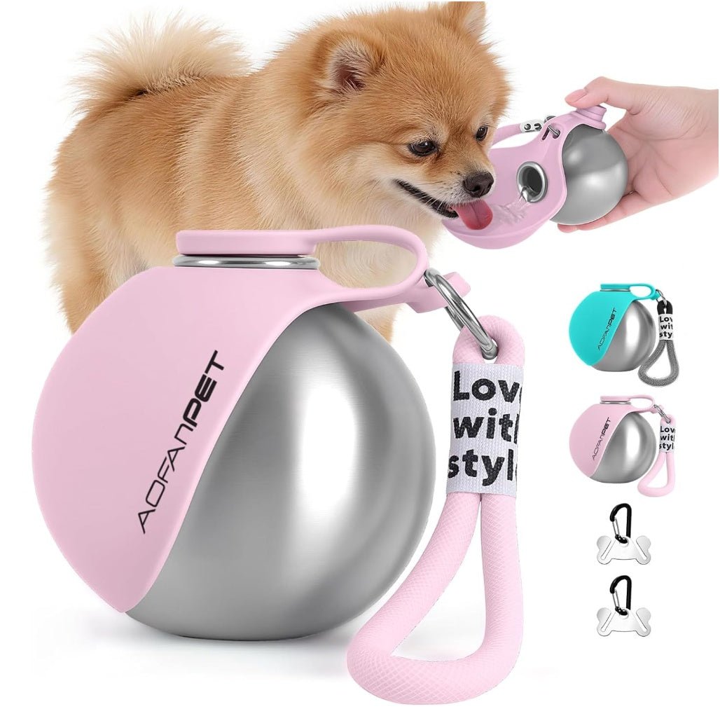 Portable Dog Water Bottle: Travel Pet Drinking Cup with Built - In Bowl - Sixin1