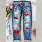 Printed Plus - Size Womens Casual Pants In European And American Style - Sixin1