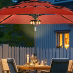 Rechargeable Cordless Patio Umbrella Light – 8 LED Warm White Lights with Dimmer & Timer for Outdoor Garden, Backyard, Camping & BBQ - Sixin1