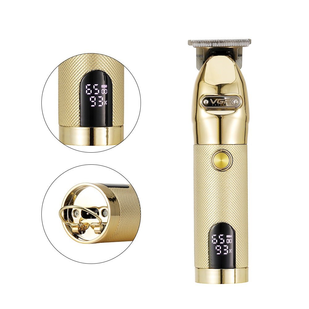 Rechargeable Hair Clipper with LCD Screen: Precision Metal Grooming Tool - Sixin1