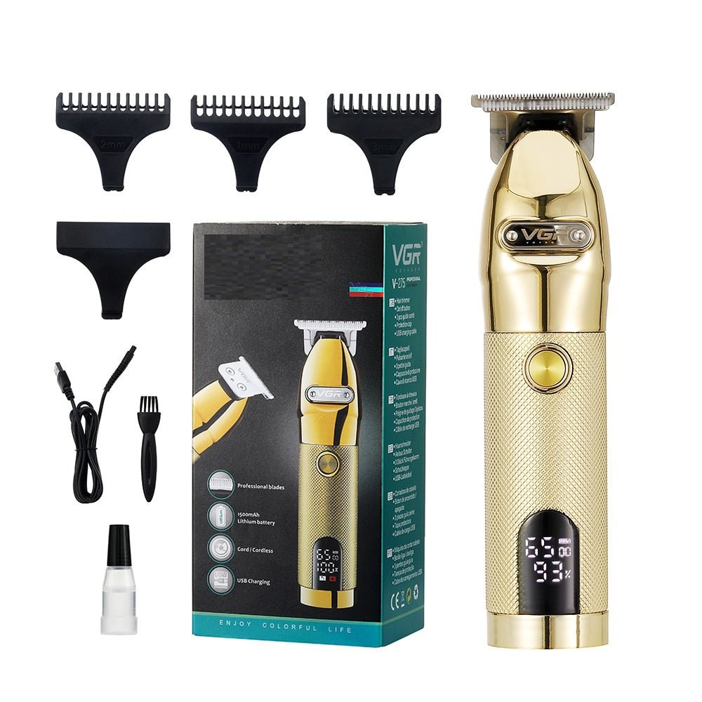Rechargeable Hair Clipper with LCD Screen: Precision Metal Grooming Tool - Sixin1