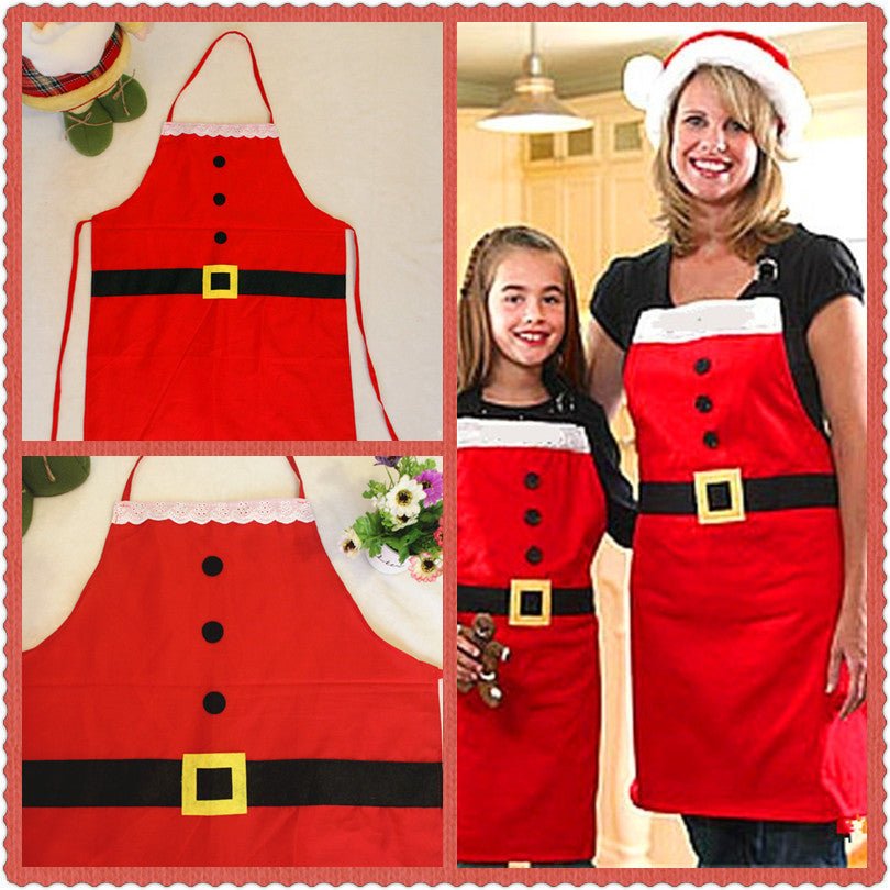 Red Merry Christmas Kitchen Apron - Sixin1