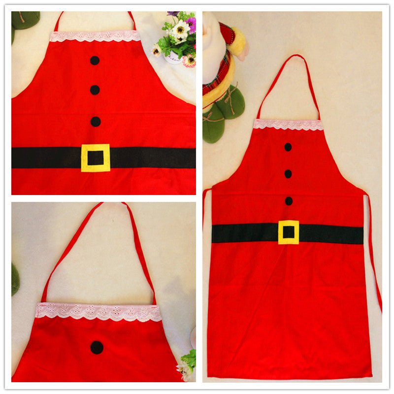 Red Merry Christmas Kitchen Apron - Sixin1