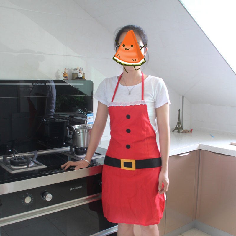Red Merry Christmas Kitchen Apron - Sixin1