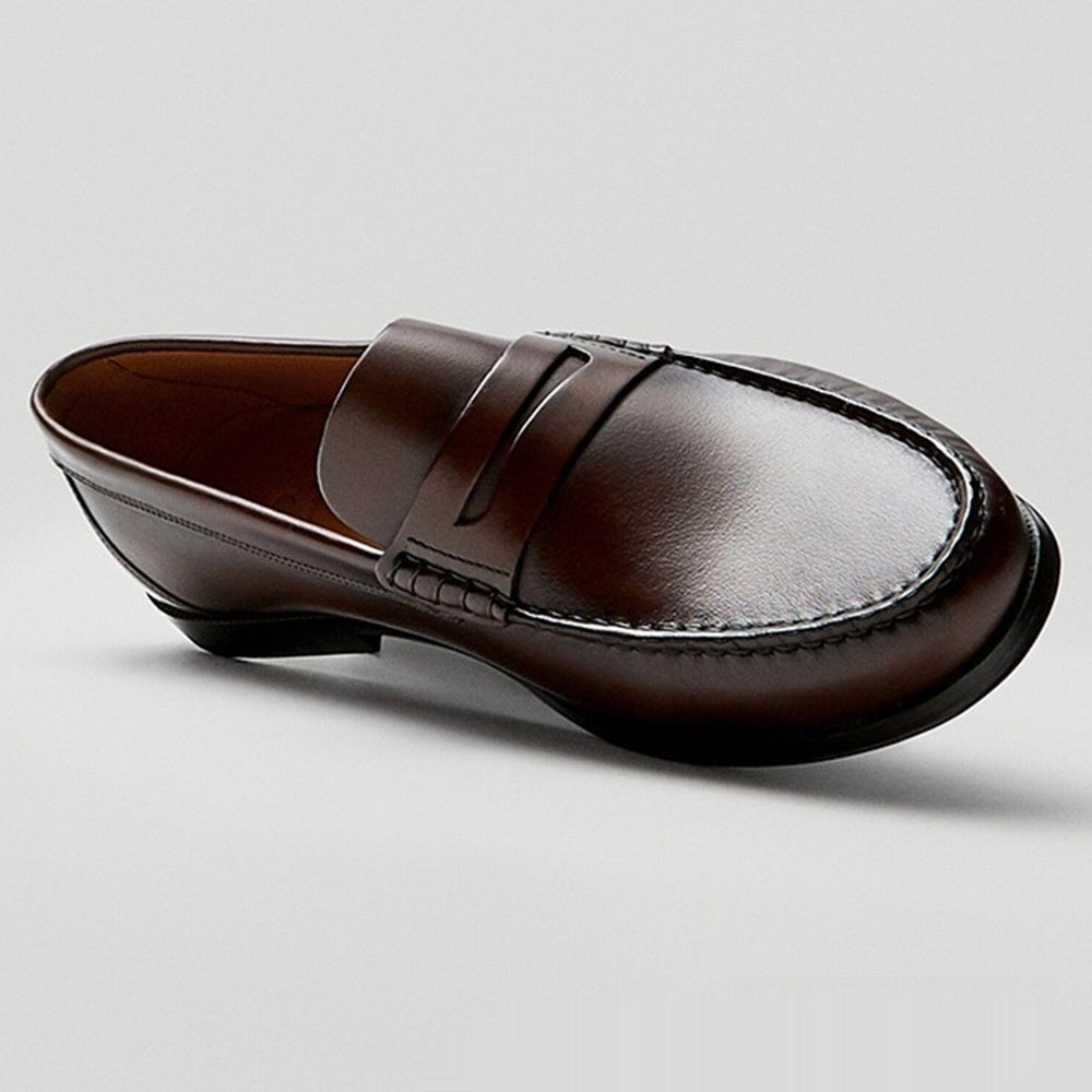 Retro Handmade Loafers: Premium Calfskin & All - Day Wear - Sixin1