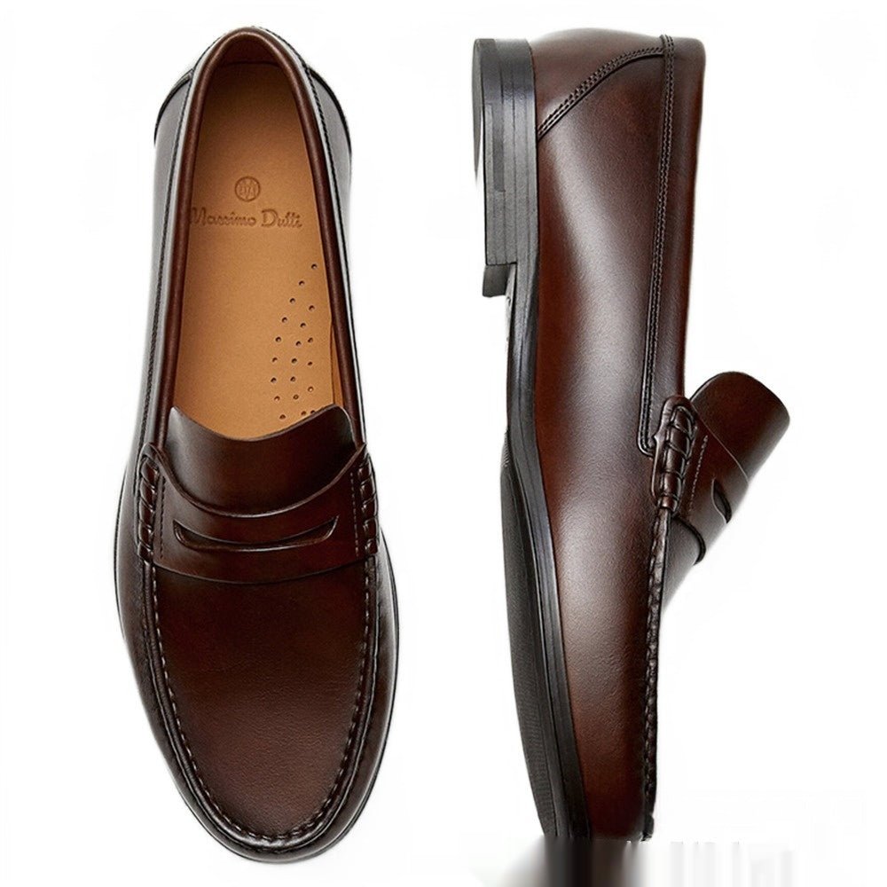 Retro Handmade Loafers: Premium Calfskin & All - Day Wear - Sixin1
